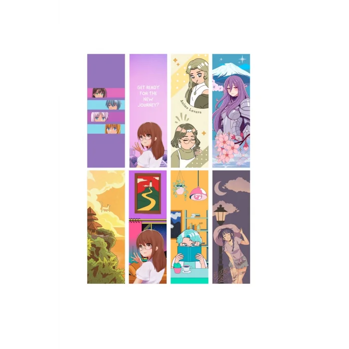 Anime 8li Ayraç Seti 01- Anime  Hediyelik Kitap Ayracı 8 adet!