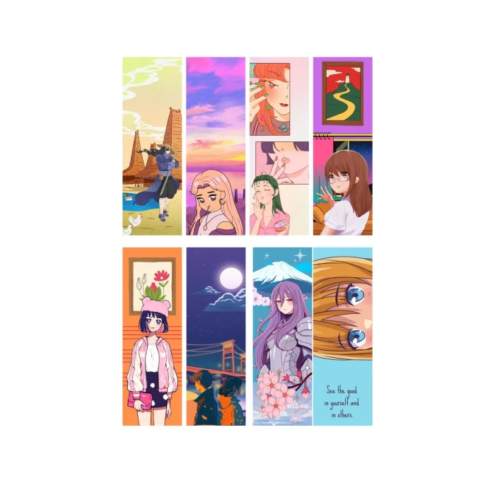 Anime 8li Ayraç Seti 02- Anime  Hediyelik Kitap Ayracı 8 adet!