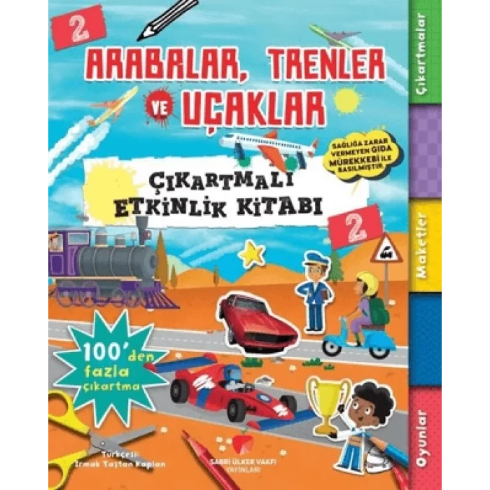 Arabalar,Trenler ve Uçaklar Çıkartmalı Etkinlik Kitabı 2