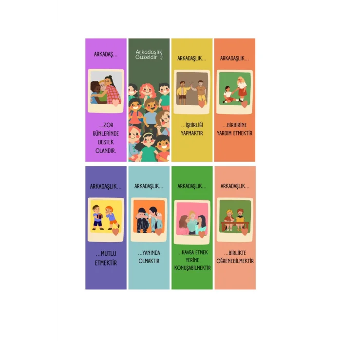 Arkadaşlık  8li Ayraç Seti 01- Arkadaşlık  Hediyelik Kitap Ayracı 8 adet!