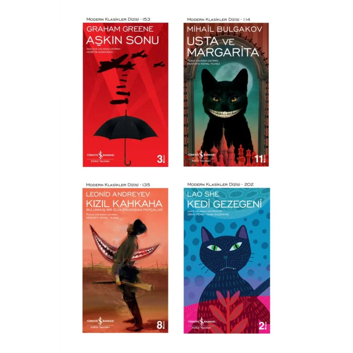 Aşkın Sonu + Usta Ve Margarita + Kızıl Kahkaha + Kedi Gezegeni- 4 Kitap Set - Iş Bankası Özel Set