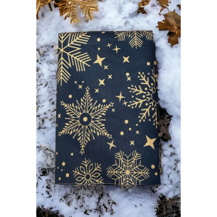 Ayarlanabilir Kitap Kılıfı - Gece & Kar Desenli Kitap Koruyucu Kılıf - Su Geçirmez Yıkanabilir Kumaş