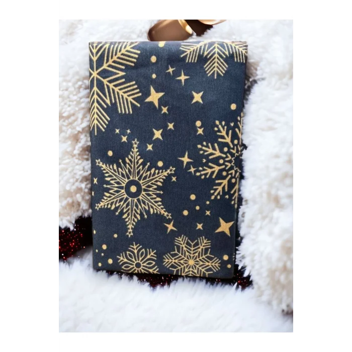 Ayarlanabilir Kitap Kılıfı - Gece & Kar Desenli Kitap Koruyucu Kılıf - Su Geçirmez Yıkanabilir Kumaş