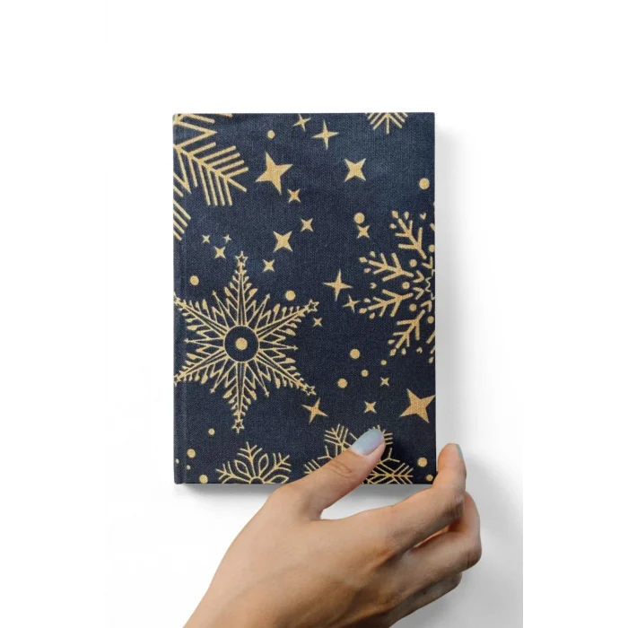 Ayarlanabilir Kitap Kılıfı - Gece & Kar Desenli Kitap Koruyucu Kılıf - Su Geçirmez Yıkanabilir Kumaş