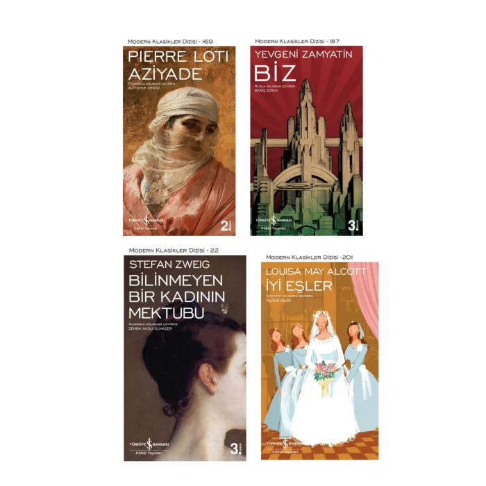 Aziyade + Biz + Bilinmeyen Bir Kadının Mektubu + Iyi Eşler- 4 Kitap Set - Iş Bankası Özel Set