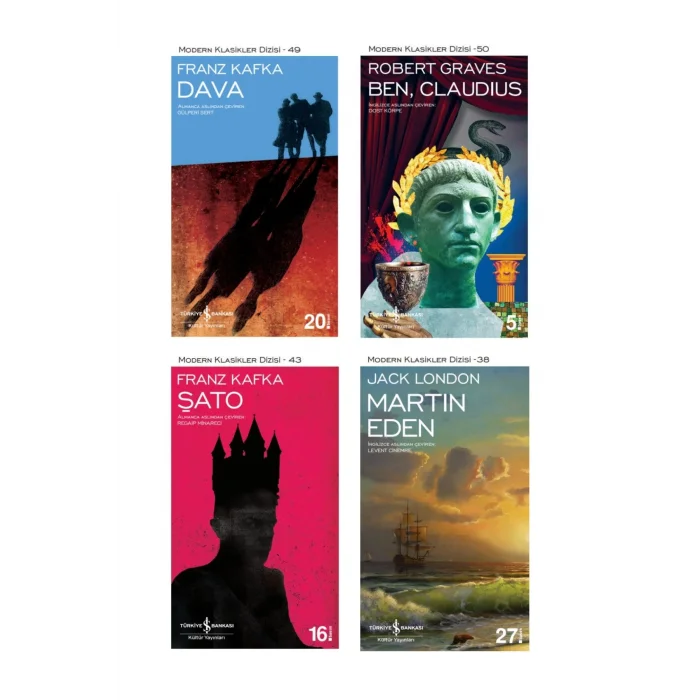 Ben, Claudius + Dava + Şato + Martin Eden- 4 Kitap Set - Iş Bankası Özel Set Ben, Claudius Kitabı