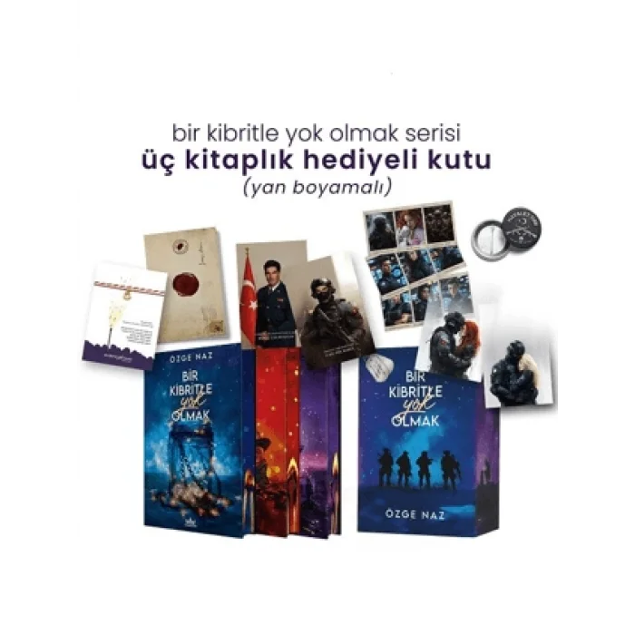 Bir Kibritle Yok Olmak Serisi - Üç Kitaplık Yan Boyamalı Hediyeli Kutu (Ciltli)