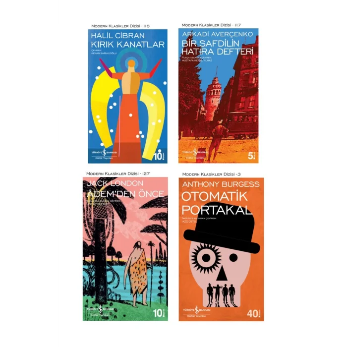 Bir Safdilin Hatıra Defteri + Kırık Kanatlar + Ademden Önce + Otomatik Portakal- 4 Kitap Set