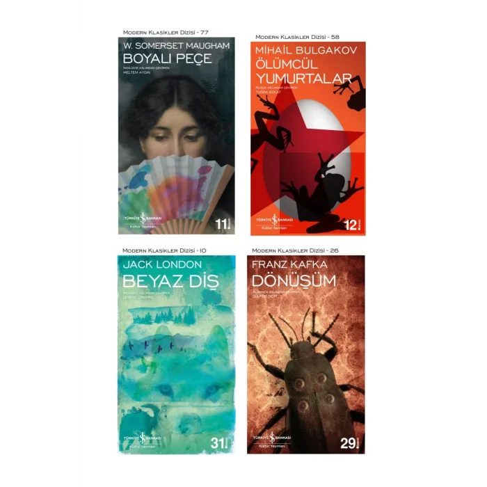 Boyalı Peçe + Ölümcül Yumurtalar + Dönüşüm + Beyaz Diş- 4 Kitap Set - Iş Bankası Özel Set Boyalı Peç