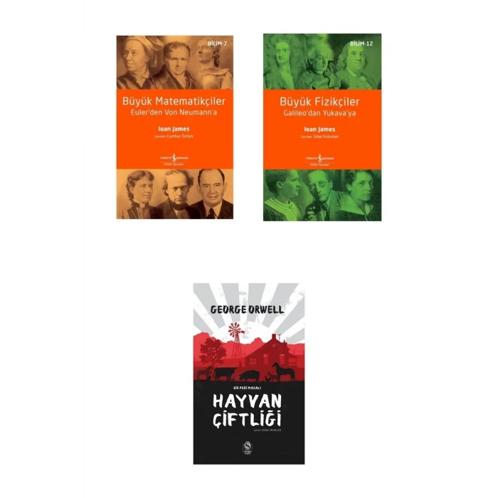 Büyük Matematikçiler - Büyük Fizikçiler - Hayvan Çiftliği - Iş Bankası 3 Kitap Set