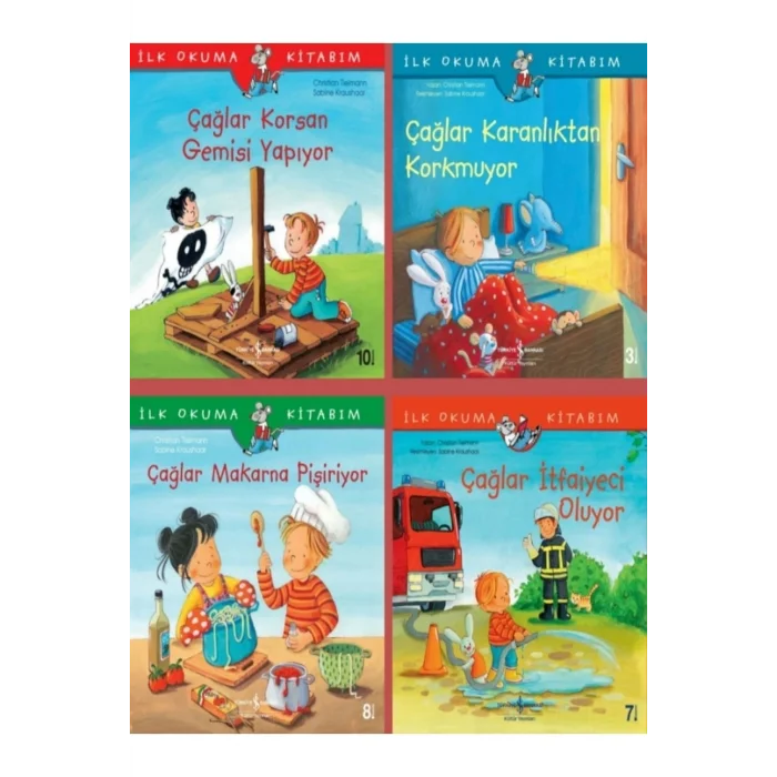 Çağlar Korsan Gemisi Yapıyor+karanlıktan Korkmuyor+makarna Pişiriyor+ Itfaiyeci Oluyor 4 Kitap Set