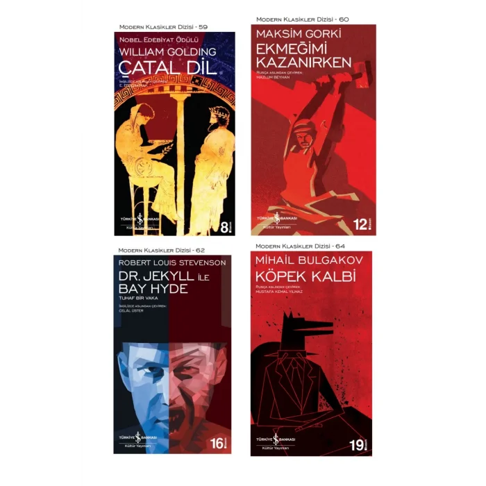 Çatal Dil + Ekmeğimi Kazanırken + Dr. Jekyll Ile Bay Hyde + Köpek Kalbi- 4 Kitap Set