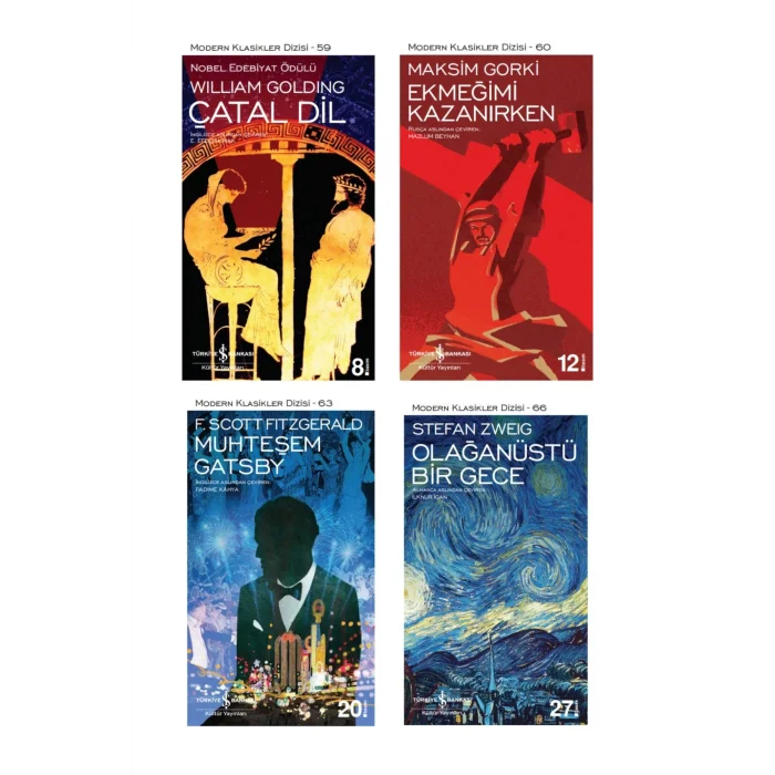 Çatal Dil + Ekmeğimi Kazanırken + Muhteşem Gatsby + Olağanüstü Bir Gece- 4 Kitap Set
