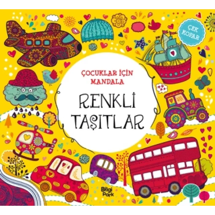 Çocuklar İçin Mandala - Renkli Taşıtlar