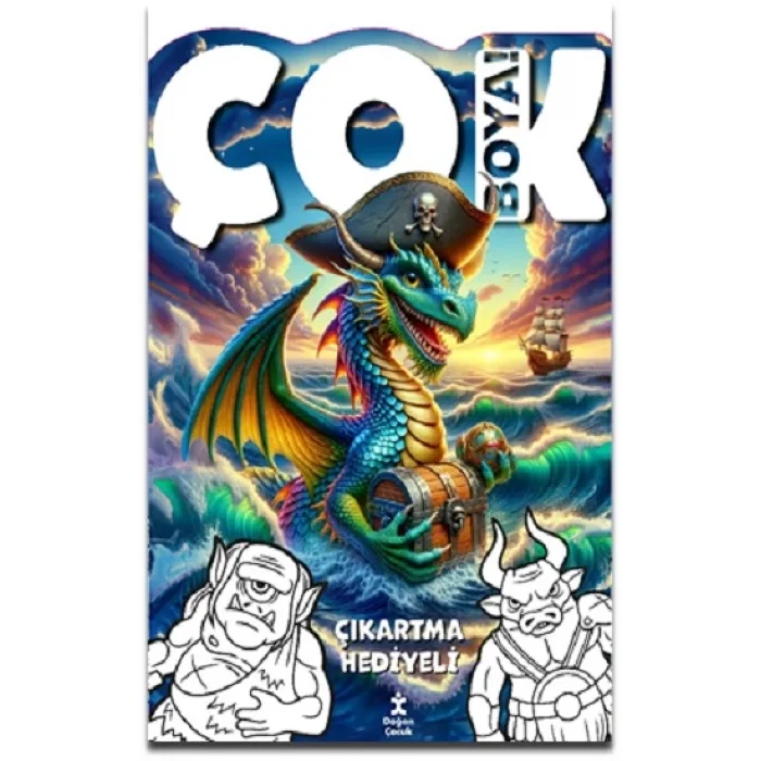 Çok Boya! Çıkartmalı Dev Boyama Kitabı-Yaratıklar