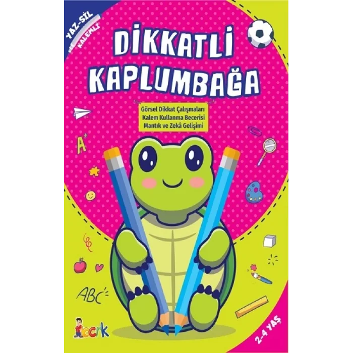 Dikkatli Kaplumbağa - Yaz Sil (Kalemli)