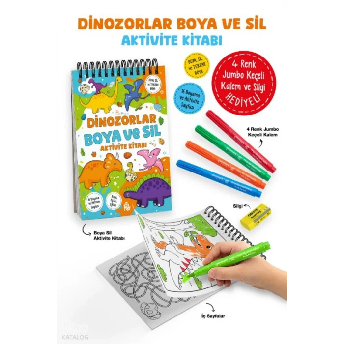 Dinozorlar – Boya ve Sil Aktivite Kitabı