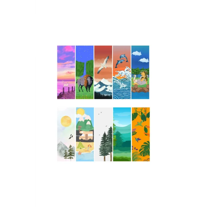 Doğa Temalı 10lu Ayraç Seti-Doğa Temalı Kitap Ayracı 10 Adet