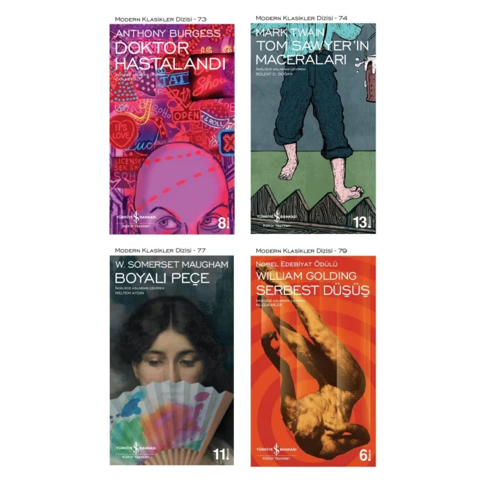 Doktor Hastalandı + Tom Sawyerin Maceraları + Boyalı Peçe + Serbest Düşüş- 4 Kitap Set