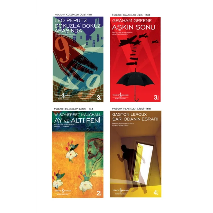 Dokuzla Dokuz Arasında + Aşkın Sonu + Ay Ve Altı Peni + Sarı Odanın Esrarı- 4 Kitap Set