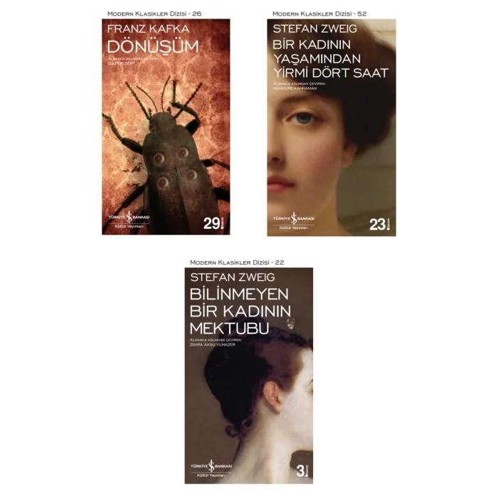 Dönüşüm + Bir Kadının Yaşamından Yirmi Dört Saat + Bilinmeyen Bir Kadının Mektubu- 3 Kitap Set