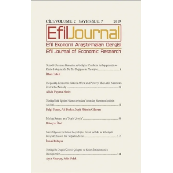 Efil Ekonomi Araştırmaları Dergisi; Cilt: 2Sayı 7
