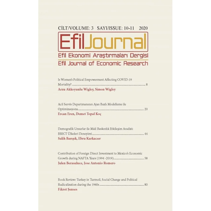 Efil Ekonomi Araştırmaları Dergisi Cilt: 3 Sayı  10-11
