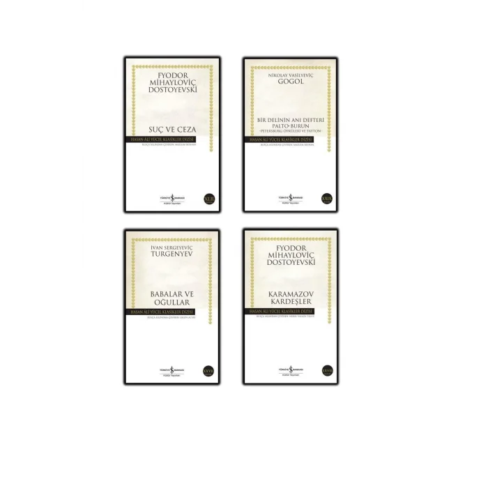 En Çok Okunan 4 Kitap Set Suç Ve Ceza-bir Delinin Anı Defteri-babalar Ve Oğullar-karamazov Kardeşler