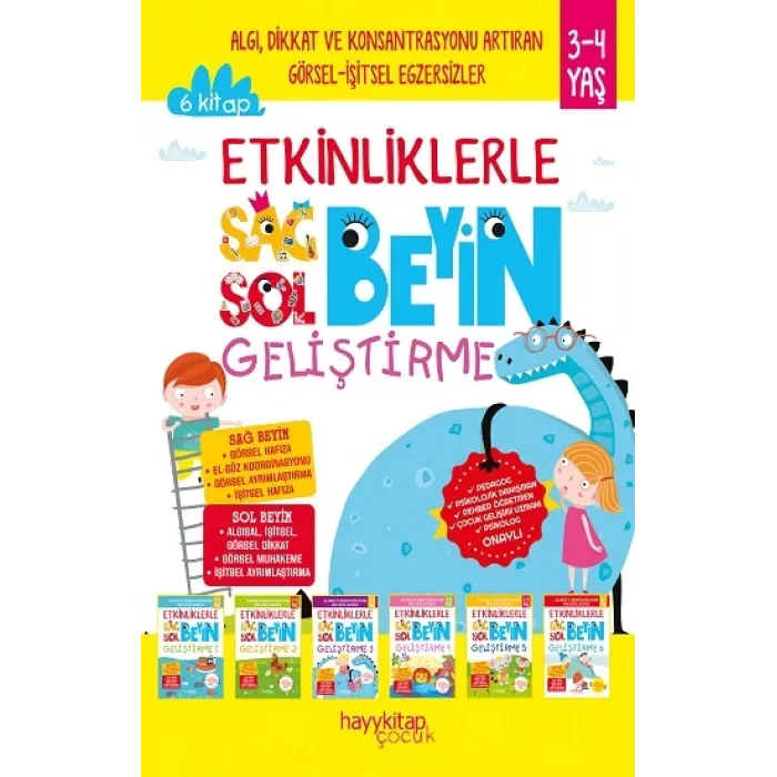 Etkinliklerle Sağ Beyin Sol Beyin Geliştirme (3-4 Yaş), 6lı Set