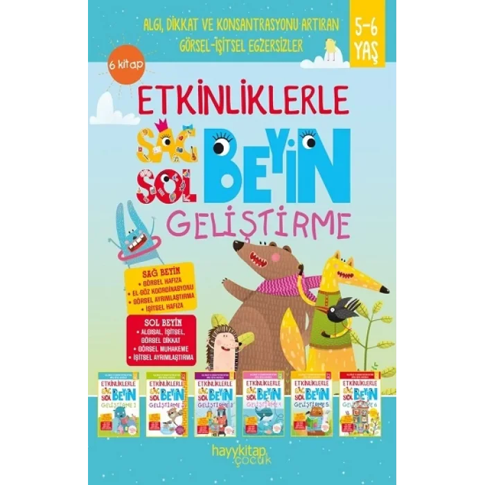 Etkinliklerle Sağ Beyin Sol Beyin Geliştirme (5-6 Yaş) 6lı Set