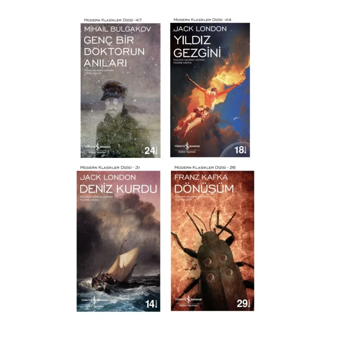 Genç Bir Doktorun Anıları + Yıldız Gezgini + Deniz Kurdu + Dönüşüm- 4 Kitap Set