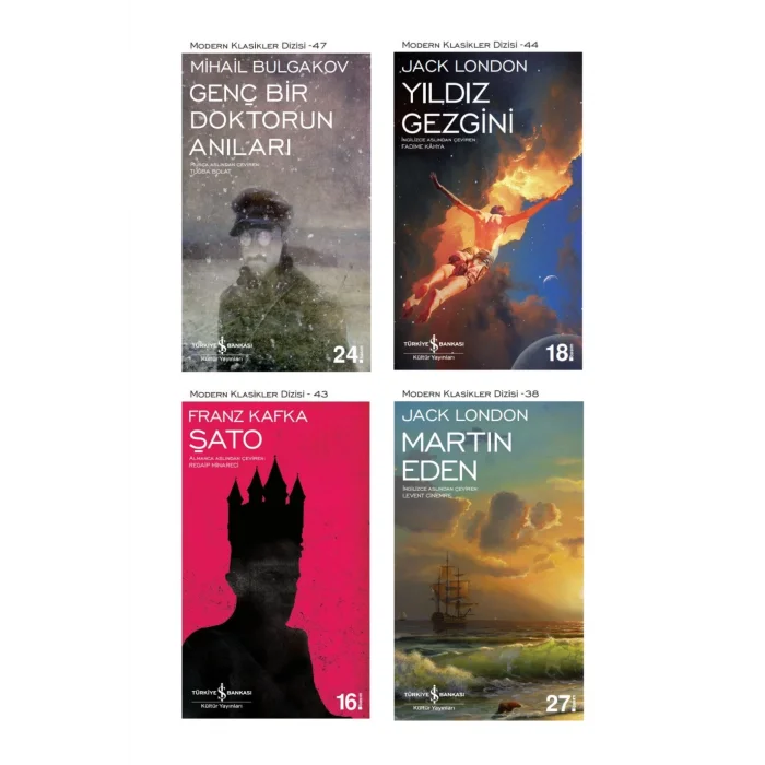 Genç Bir Doktorun Anıları + Yıldız Gezgini + Şato + Martin Eden- 4 Kitap Set - Iş Bankası Özel Set