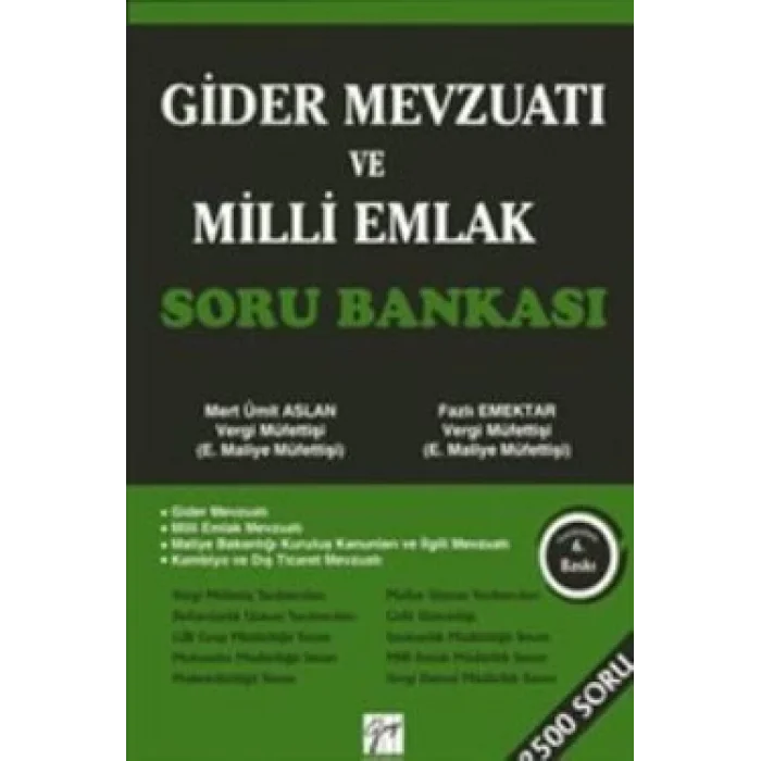 Gider Mevzuatı ve Milli Emlak Soru Bankası