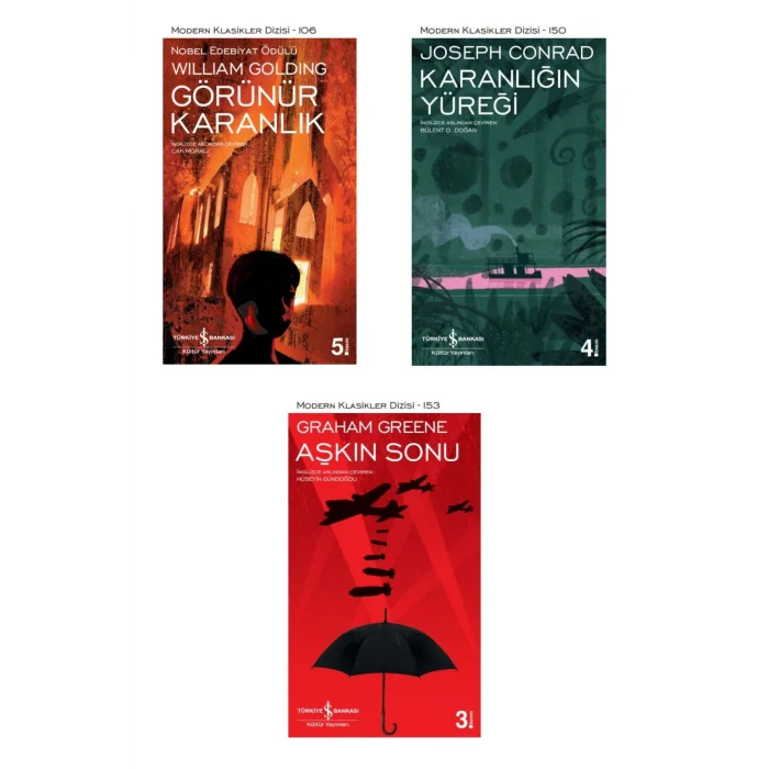 Görünür Karanlık + Karanlığın Yüreği + Aşkın Sonu- 3 Kitap Set - Iş Bankası Özel Set Görünür Karanlı