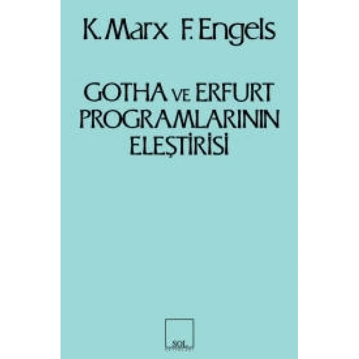 Gotha ve Erfurt Programlarının Eleştirisi