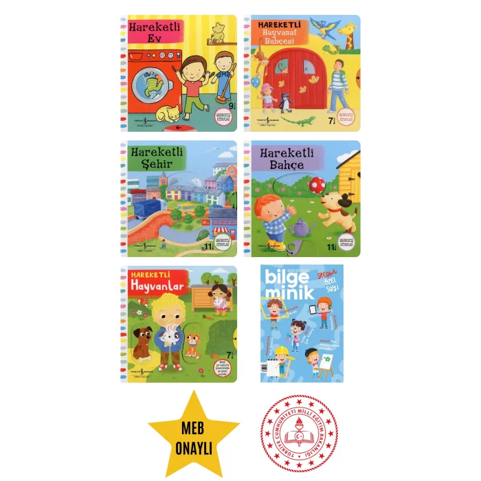 Hareketli Ev - Hareketli Hayvanat Bahçesi - Hareketli Bahçe - Hayvanlar- Eğitici Hareketli Kitap Set