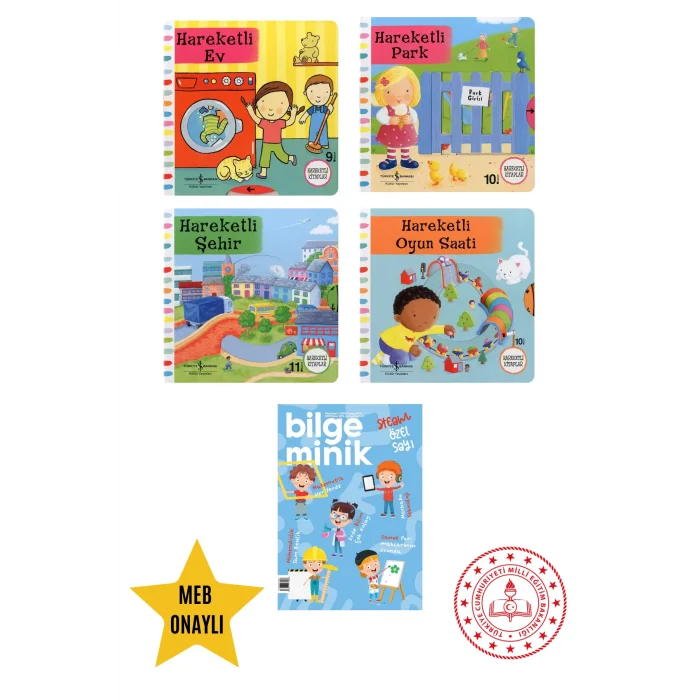 Hareketli Ev - Hareketli Park - Hareketli Hayvanlar - Hareketl Oyun - Eğitici Hareketli Kitap Set