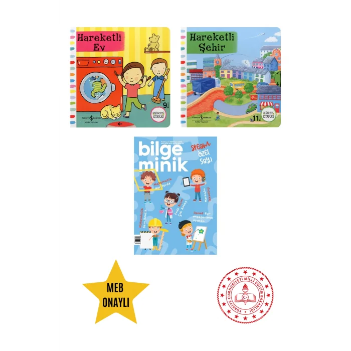 Hareketli Ev - Hareketli Şehir - Eğitici Hareketli Kitap Set