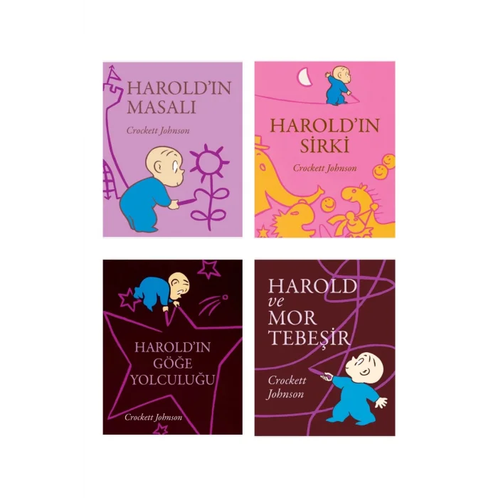 Haroldın Masalı + Haroldın Sirki + Haroldın Göğe Yolculuğu + Harold Ve Mor Tebeşir- 4 Kitap Set