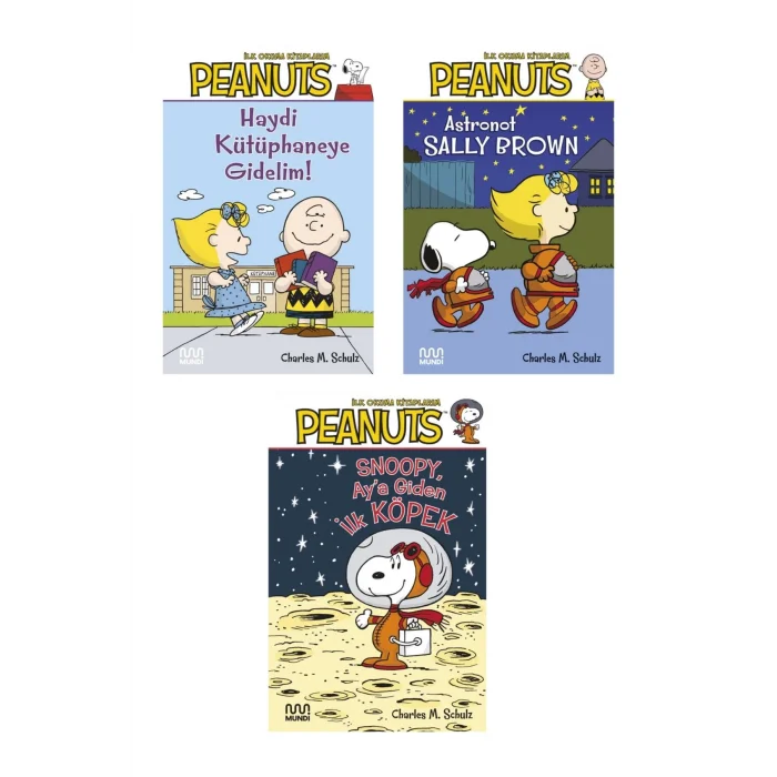 Haydi Kütüphaneye Gidelim! + Astronot Sally Brown + Aya Giden Ilk Köpek- 3 Kitap Set