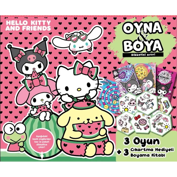 Hello Kitty and Friends Oyna ve Boya Kutulu Set