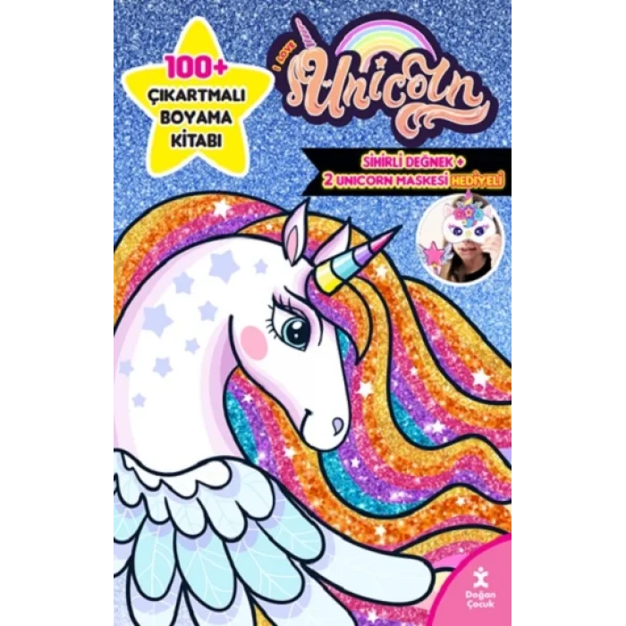 I Love Unicorn 100+ Çıkartma Hediyeli Boyama Kitabı