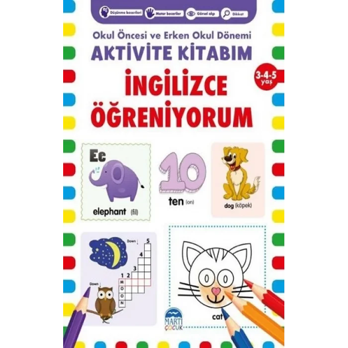 İngilizce Öğreniyorum Aktivite Kitabım 3-4-5 Yaş