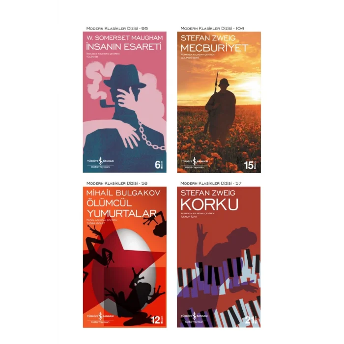Insanın Esareti + Mecburiyet + Ölümcül Yumurtalar + Korku- 4 Kitap Set - Iş Bankası Özel Set