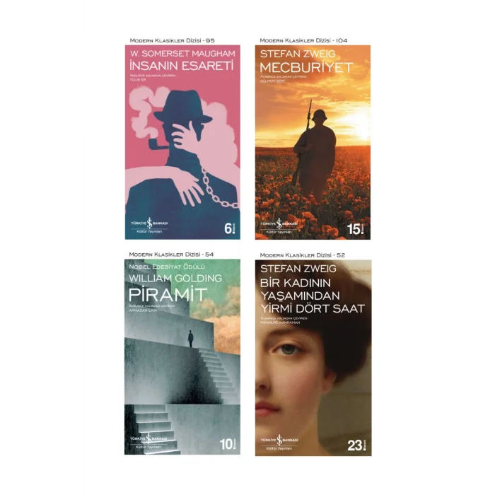 Insanın Esareti + Mecburiyet + Piramit + Bir Kadının Yaşamından Yirmi Dört Saat- 4 Kitap Set