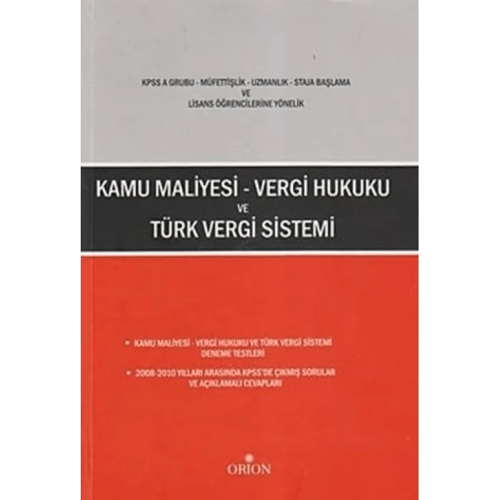 Kamu Maliyesi - Vergi Hukuku ve Türk Vergi Sistemi