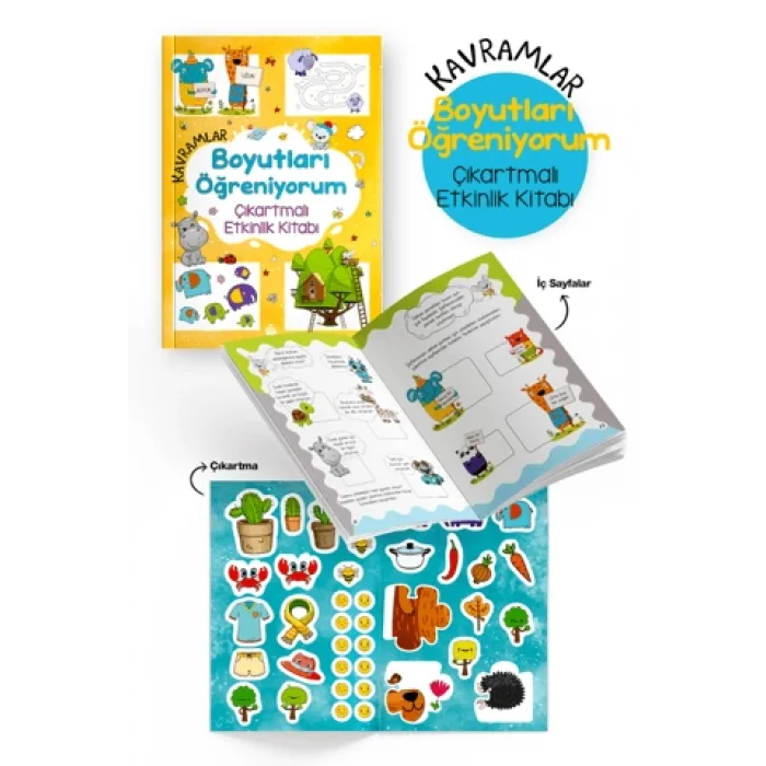 Kavramlar - Boyutları Öğreniyorum - Çıkartmalı Etkinlik Kitabı