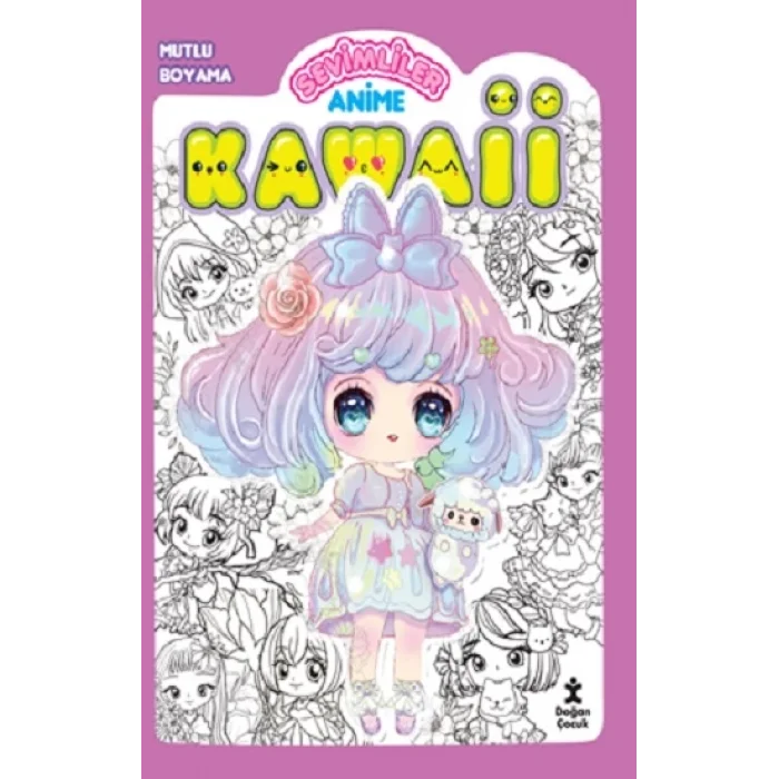 Kawaii Anime Mutlu Boyama 1 -Mor