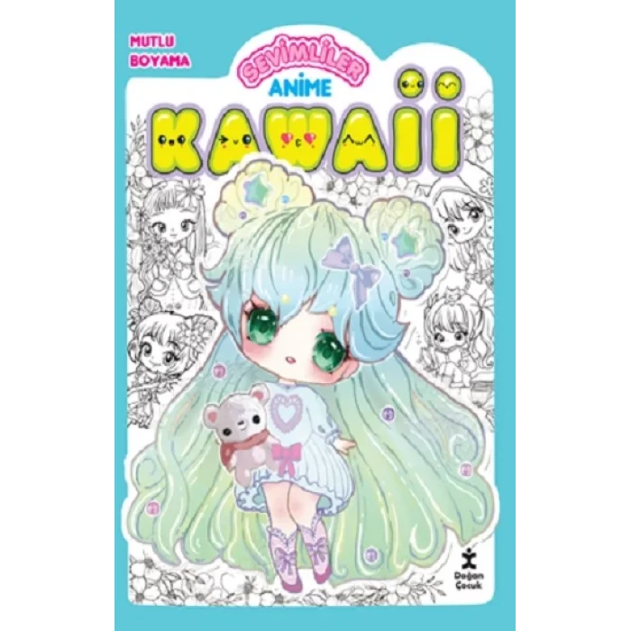 Kawaii Anime Mutlu Boyama 2 -Yeşil