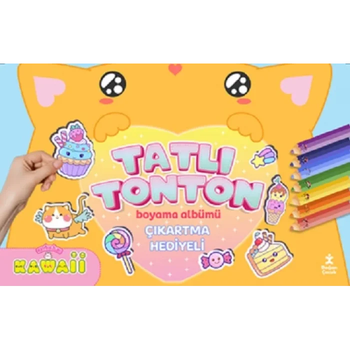Kawaii Tatlı Tonton Çıkartma Hediyeli Boyama Albümü
